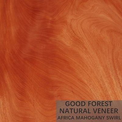 Hardly Mahogany Natural Wood Veneer Customized Crown Cut Grain
