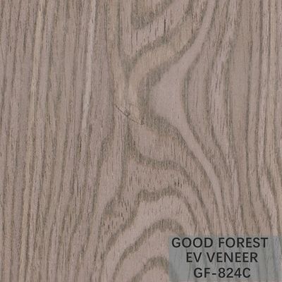 Hotel Decoration Engineered Oak Veneer Crown Cut Grain Grey Color