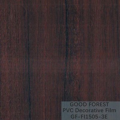 ODM PVC Interior Film Blistering Decorative Wooden Grain Red Color