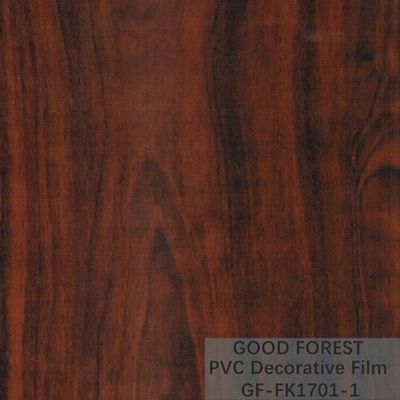 ODM PVC Interior Film Blistering Decorative Wooden Grain Red Color