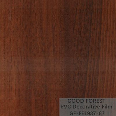 ODM PVC Interior Film Blistering Decorative Wooden Grain Red Color