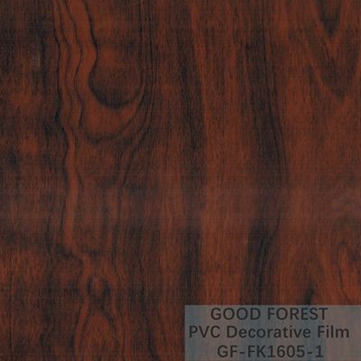 ODM PVC Interior Film Blistering Decorative Wooden Grain Red Color