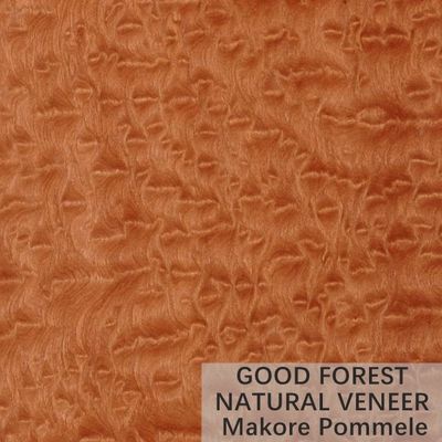 Color Makore Natural Wood Veneer Crown Cut Grain Customized Service