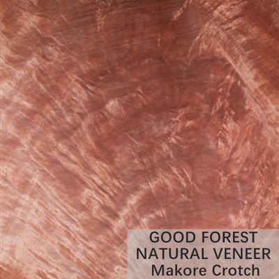Color Makore Natural Wood Veneer Crown Cut Grain Customized Service