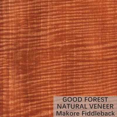 Color Makore Natural Wood Veneer Crown Cut Grain Customized Service