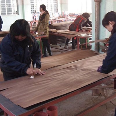 Recon Walnut Wood Veneer Straight Grain Standard Size 2500*640mm For Indoor Decorative
