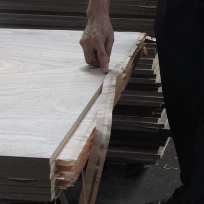 Hotel Panel Natural Okoume Crotch Special Splicing Wood Veneer 2745mm Lengthened Size Can Be Customized Service