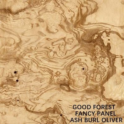 Lengthened Size Fancy Natural Ash Burl Oliver Wood Veneer Book Match Splicing For Hotel Decoration ISO