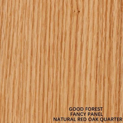 Natural Red Oak Wood Veneer Fancy Mdf / Chipboard Straight Grain For Cabinet Panels 2440/2745/3050mm Length