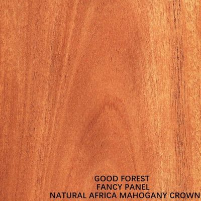 Natural Africa Mahogany Wood Veneer Crown Grain Standard Size 2440*1220mm For Door Cabinet FSC