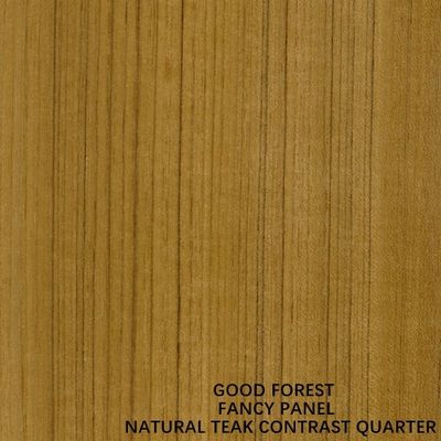 Fancy Plywood Natural Teak Wood Veneer Contrast Quarter Grain Paint Free For Indoor Decorative Board