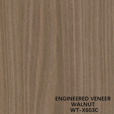 ISO Engineered Wood Veneer Crown Cut Brown Color For Door And Cabinet Face