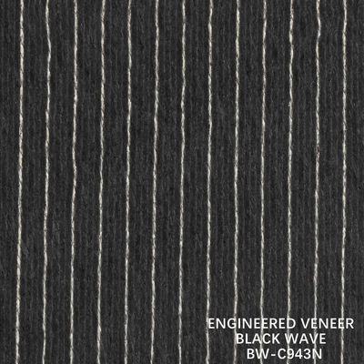 2500-3100mm Wood Veneer Black Ripple 943N Black And White For Wall Covering