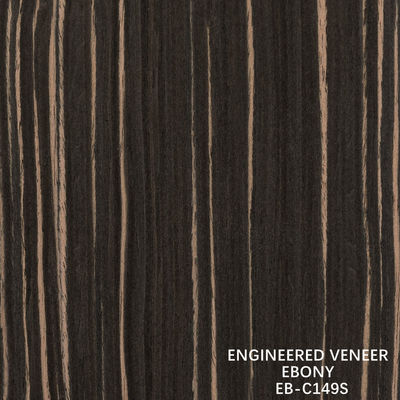 Straight Ebony Colored Engineered Wood Veneer For Fancy Plywood 640-1220mm Width Splicing