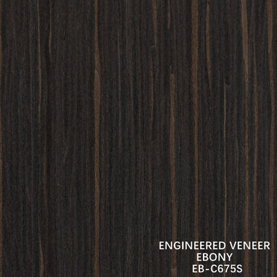 Straight Ebony Colored Engineered Wood Veneer For Fancy Plywood 640-1220mm Width Splicing