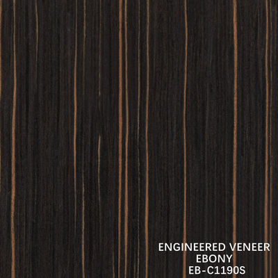 Straight Ebony Colored Engineered Wood Veneer For Fancy Plywood 640-1220mm Width Splicing