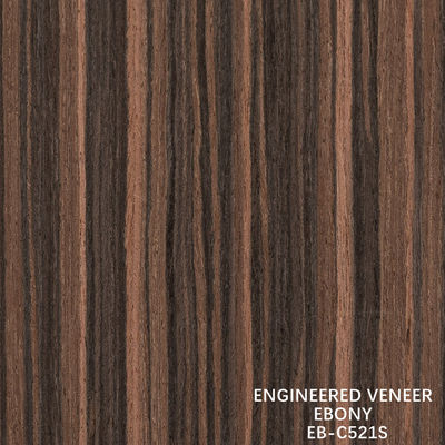 Recon Ebony Wood Veneer Slice Cut Straight Grain Double Color For Door And Cabinet Face Decoration
