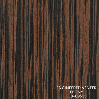 Recon Ebony Wood Veneer Slice Cut Straight Grain Double Color For Door And Cabinet Face Decoration