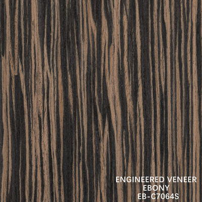 Fancy Recomposed Ebony Wood Veneer Quarter Straight Grain Fleeced Back For Hotel And Cabinet Decoration
