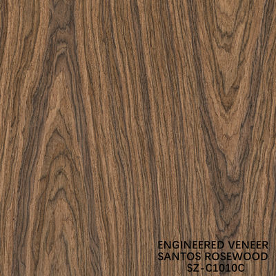 Laminated Santos Rosewood Wood Veneer Crown Grain Thickness Can Be Customized 0.15-1.8mm For For Cabinet Face