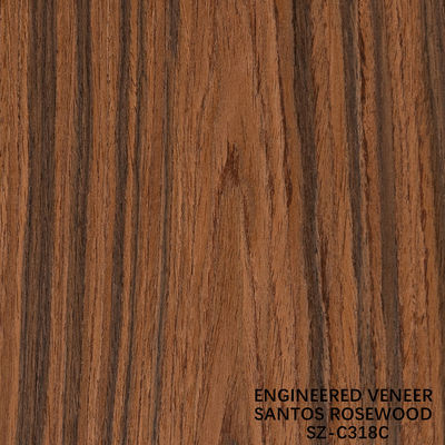 Engineered Santos Rosewood Wood Veneer Standard Size 2500*640mm Grade A For For Interior Furniture Face China Makes SZ-318C/318S