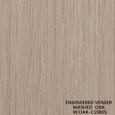 Reconstituted Washed Oak Wood Veneer Slice Cut Technics Vertical Grain Standard Size 2500*640mm Indoor Decorative Board