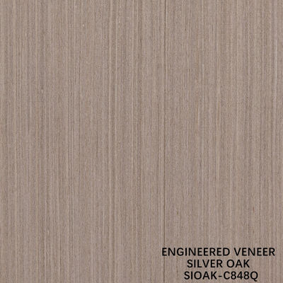 Slice Cut Reconstituted Silver Oak Wood Veneer Length 2500-3100mm Can Be Customized For Wall Covering