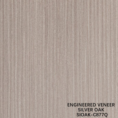 Slice Cut Reconstituted Silver Oak Wood Veneer Length 2500-3100mm Can Be Customized For Wall Covering