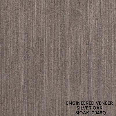Slice Cut Reconstituted Silver Oak Wood Veneer Length 2500-3100mm Can Be Customized For Wall Covering