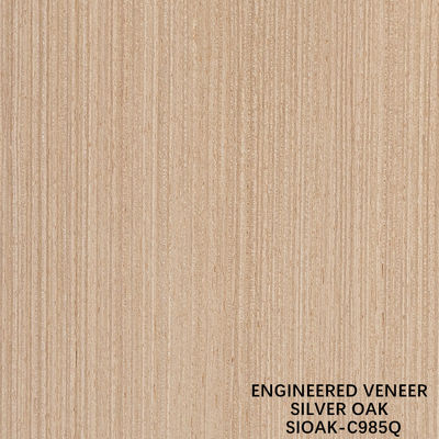 Slice Cut Reconstituted Silver Oak Wood Veneer Length 2500-3100mm Can Be Customized For Wall Covering