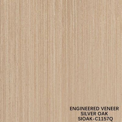 Engineered Wood Veneer Quarter Cut Of Silver Oak Sheet Thickness 0.4mm For For Cabinet Face
