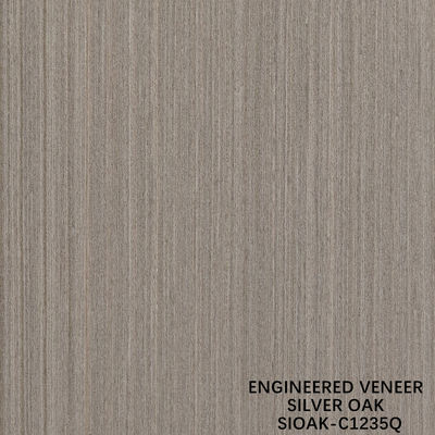 Engineered Wood Veneer Quarter Cut Of Silver Oak Sheet Thickness 0.4mm For For Cabinet Face
