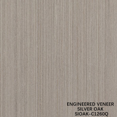 Engineered Wood Veneer Quarter Cut Of Silver Oak Sheet Thickness 0.4mm For For Cabinet Face