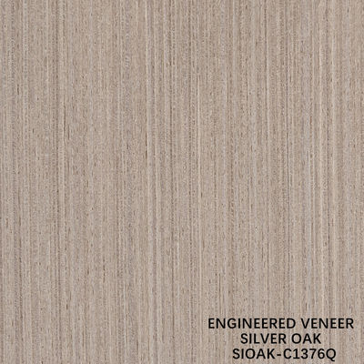 Engineered Wood Veneer Quarter Cut Of Silver Oak Sheet Thickness 0.4mm For For Cabinet Face