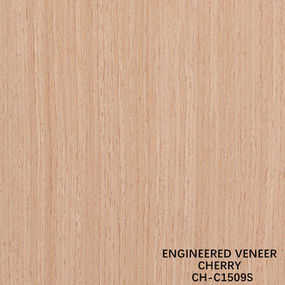 Cherry Wood Veneer Fancy Panels Straight Grain 0.18-0.6mm Thickness Customized For Hotel Decoration CH-302-1S/729S/1149S/1509S