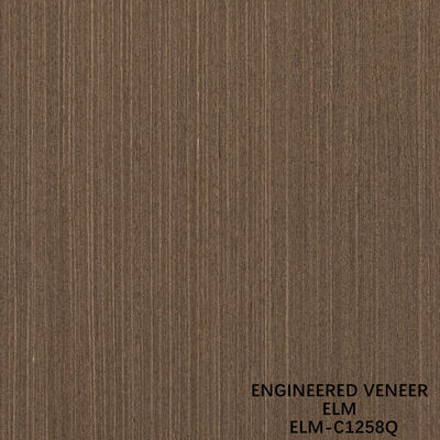 0.5mm Engineered Elm Wood Veneer Sheet For Fancy Panels 2500-3100mm Lengthened Quarter Cut Color Of Brown