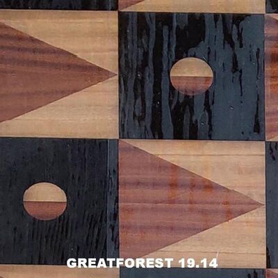 Artistic Parquet Wood Veneer Geometric Aesthetic Feeling Popular Geometric Figures 0.50mm Thickness For Wooden Door