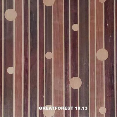 Artistic Parquet wood Veneer Symmetrical Collage Geometrical Pattern Rich In Color Wooden Painting 0.55mm