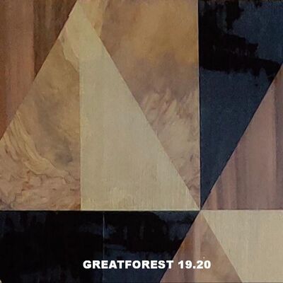 Artistic Parquet wood Veneer Symmetrical Collage Geometrical Pattern Rich In Color Wooden Painting 0.55mm