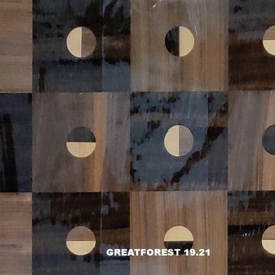 Artistic Parquet wood Veneer Symmetrical Collage Geometrical Pattern Rich In Color Wooden Painting 0.55mm