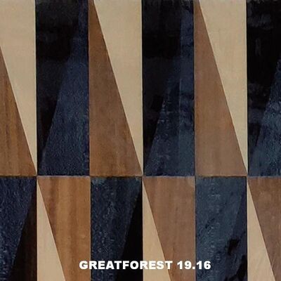 Artistic Parquet wood Veneer Symmetrical Collage Geometrical Pattern Rich In Color Wooden Painting 0.55mm