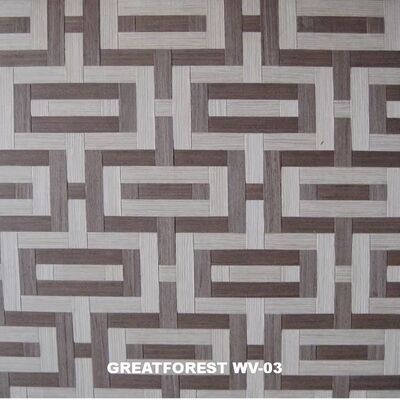 Woven Wood Veneer Geometric Figure Natural Texture Color 2500mm For Irregular Wood Skin