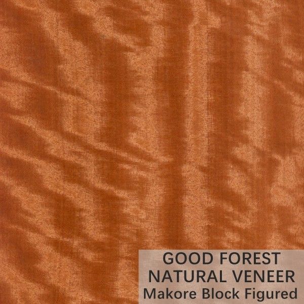 Color Makore Natural Wood Veneer Crown Cut Grain Customized Service