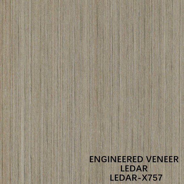 Engineered Ledar Wood Veneer Slice Cut Technics Straight Grain X757 Brown Color For Wall Covering China Manufacturer
