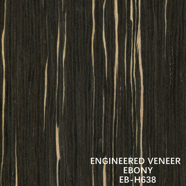 Customized Reconstituted Ebony Wood Veneer H638 Straight Grain Thickness 0.15-0.6 mM Paper Back From China Manufacturer
