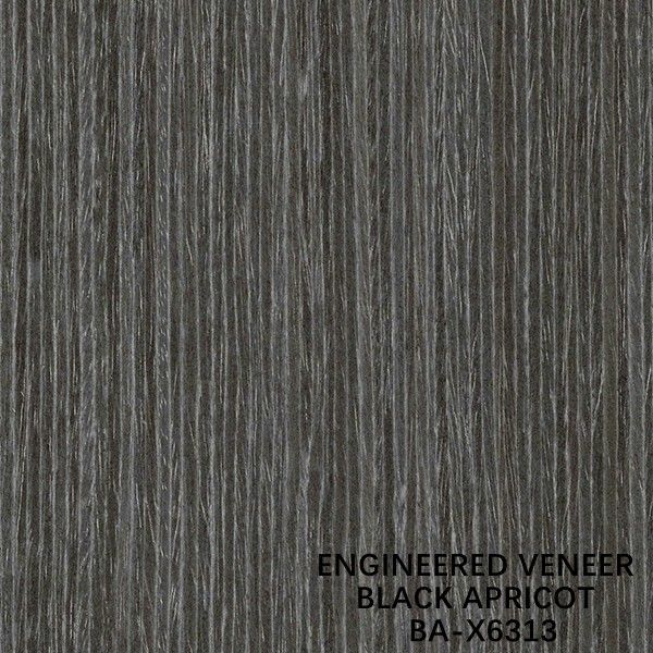 Decoration Man Made Black Apricot Recon Wood Veneer X6313 Straight Grain 2500-3100mm