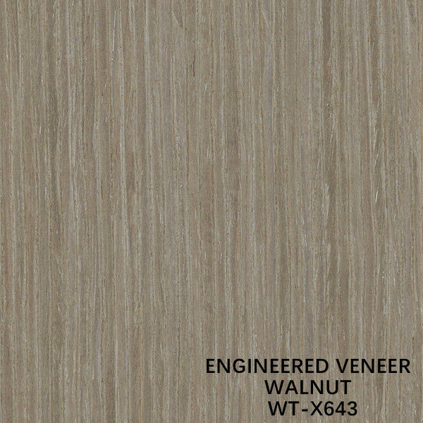 Decoration Engineered Black Walnut Wood Veneer X643 Straight Grain Light Color ISO