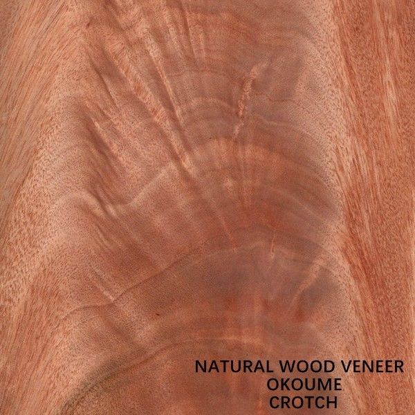 Natural Okoume Wood Veneer Specially Crotch Grain Slip Match Service For Hotel Decoration