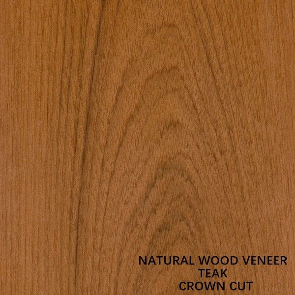Decoration Natural Teak Wood Veneer Flat Cut Crown Grain 2050-3200mm Length