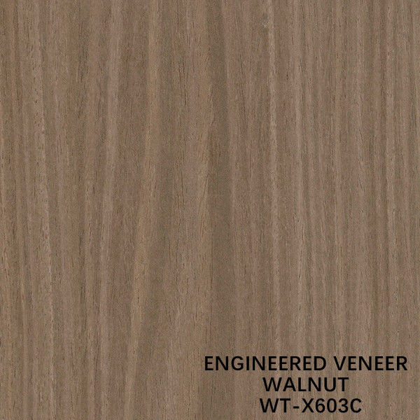ISO Engineered Wood Veneer Crown Cut Brown Color For Door And Cabinet Face